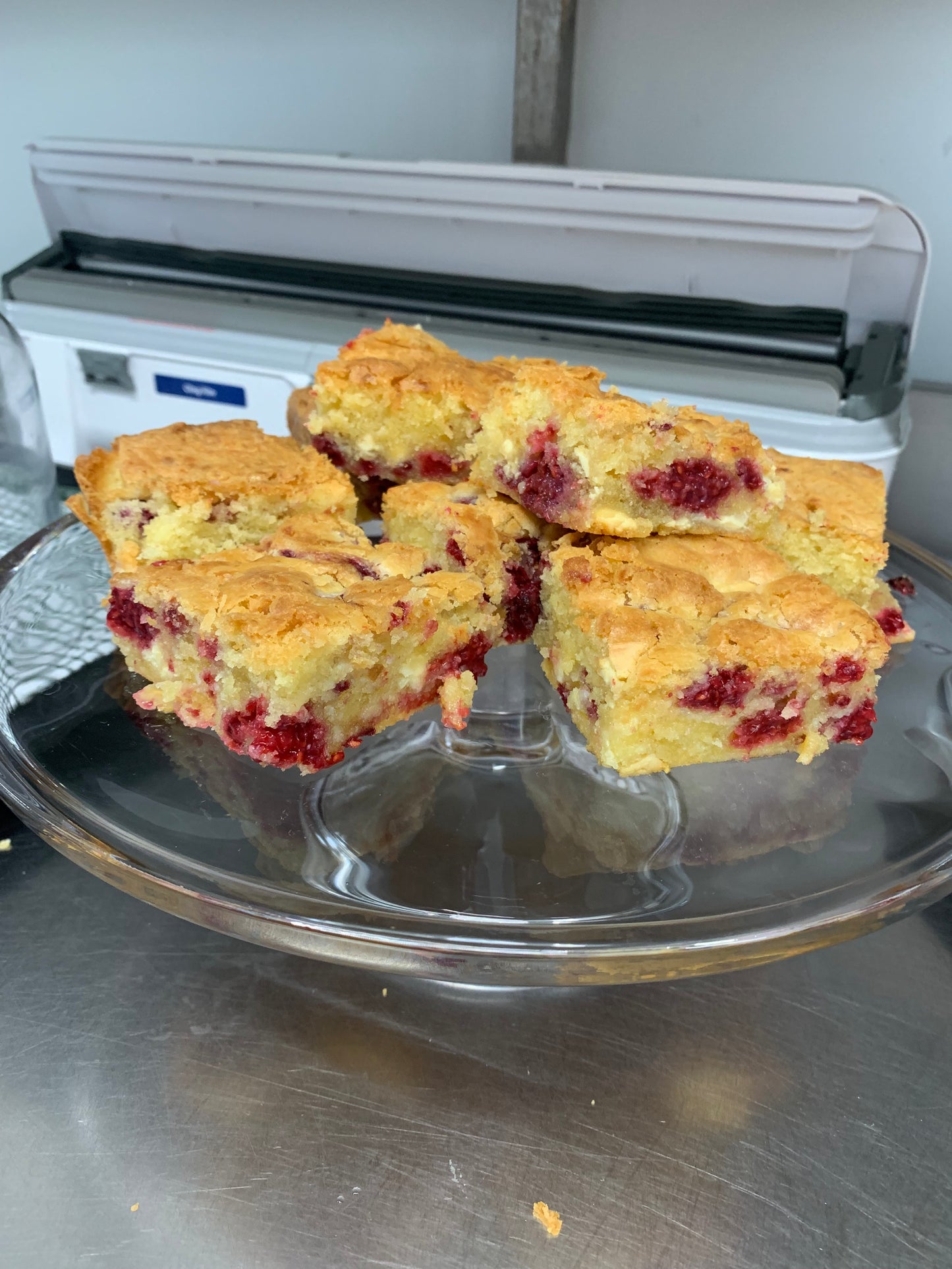 White chocolate and Raspberry Blondie